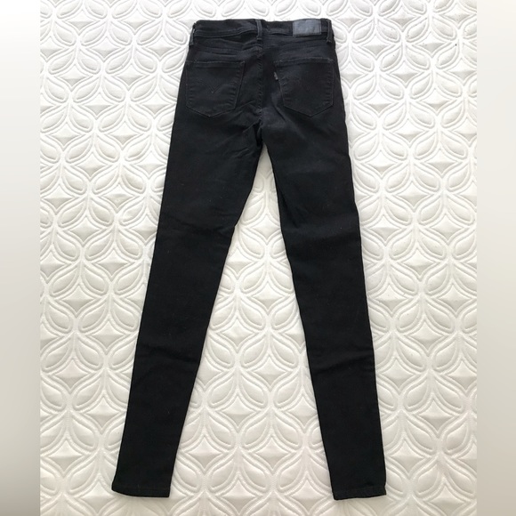 Levi’s 720 High Rise Super Skinny Women’s Jeans, Size 25, Black Denim - Picture 5 of 6